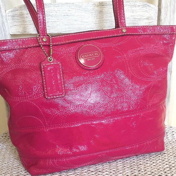 Coach Raspberry Patent Leather Sachet - Picture 2 of 16